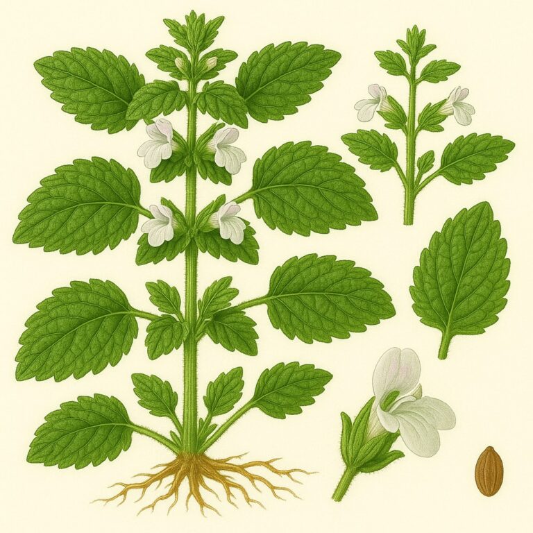 Citroenmelisse botanische illustratie