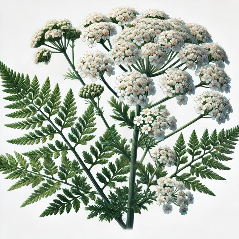 Gewoon duizendblad botanische illustratie