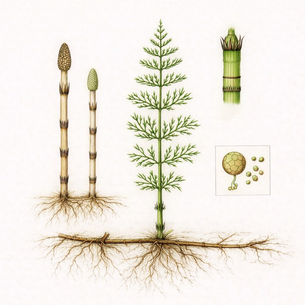 Heermoes botanische illustratie