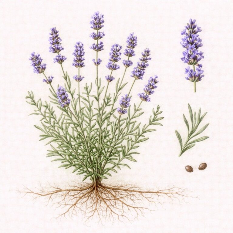 Lavendel botanische illustratie
