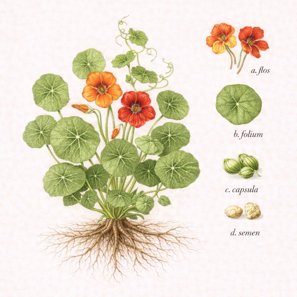 Oost-Indische kers botanische illustratie