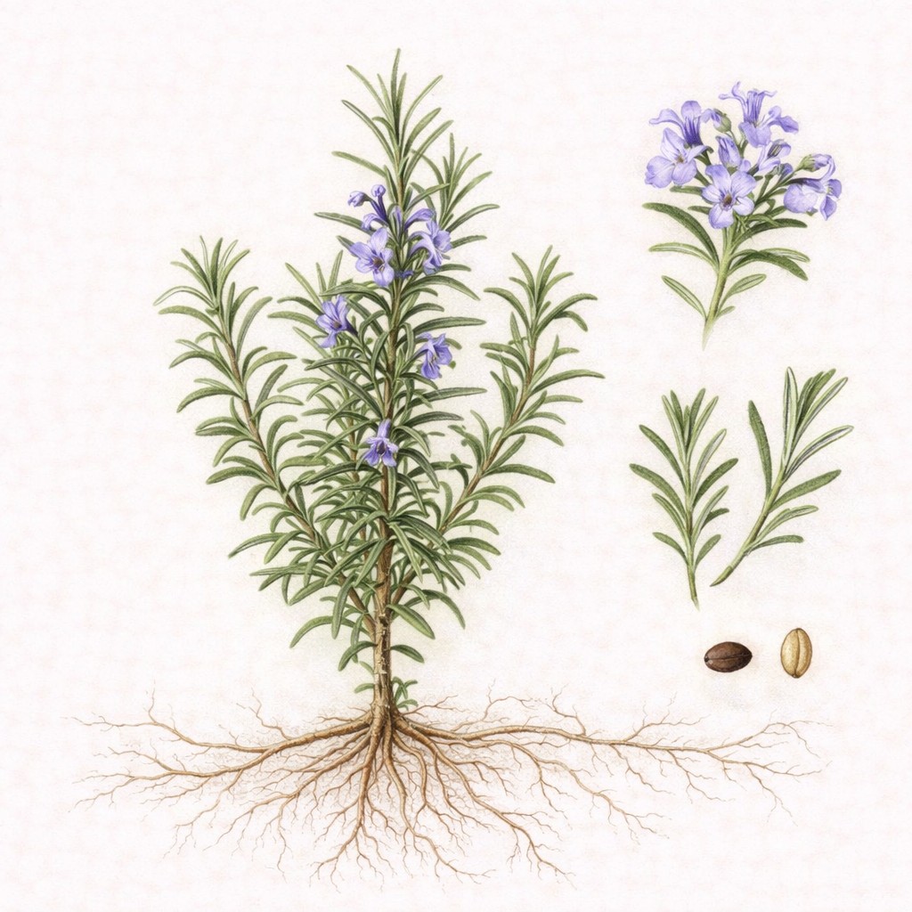 Rozemarijn botanische illustratie