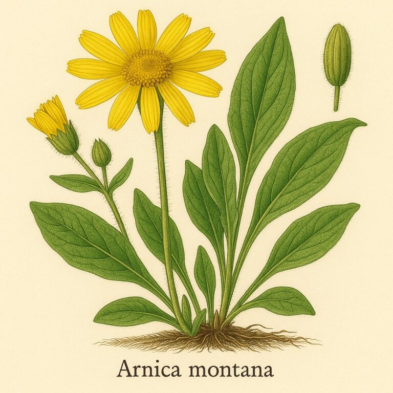 Valkruid botanische illustratie