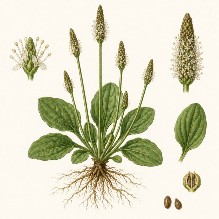 Vlozaad / Psyllium botanische illustratie