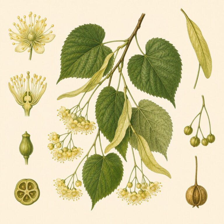 Kleinbladige linde · winterlinde botanische illustratie