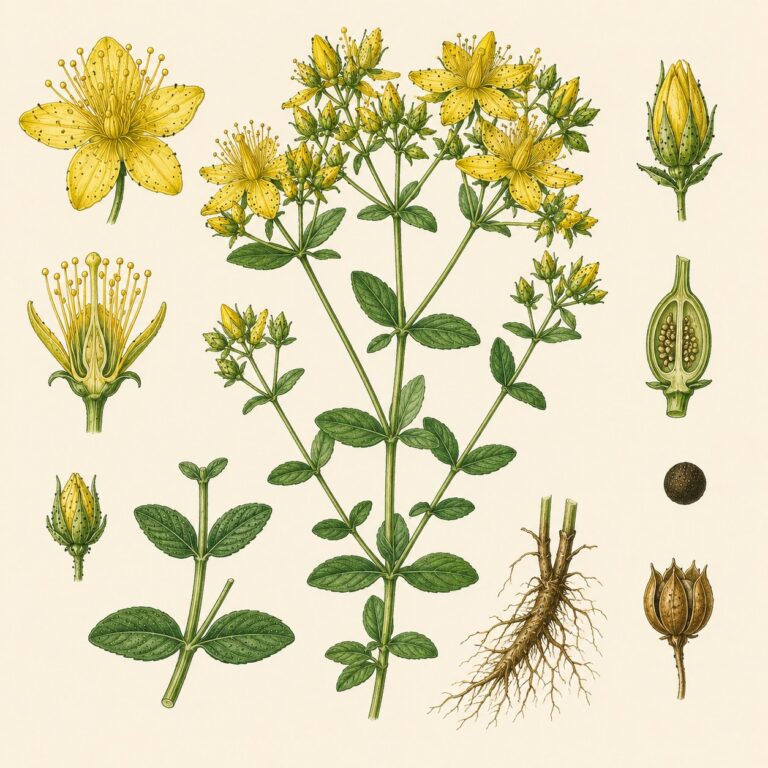 Sint-Janskruid botanische illustratie